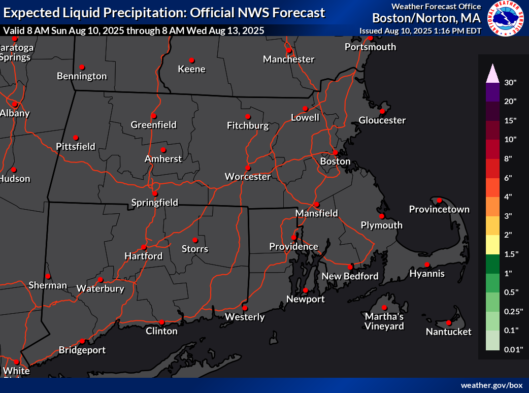 Expected Rainfall For Massachusetts