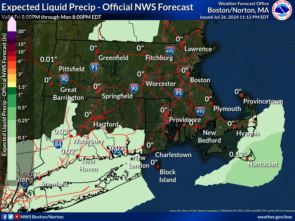 Expected Rainfall For Massachusetts